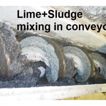 Lime amendment into spiral conveyor train to achieve Class A Sludge Lime amendment into spiral conveyor train to achieve Class A Sludge