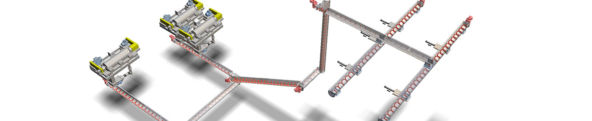 Shaftless Spiral Conveyors arrangements 