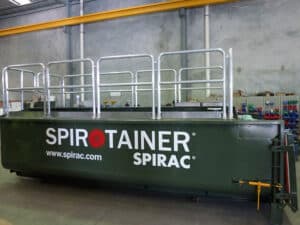 SPIROTAINER including shaftless screw conveyors