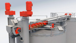 SPIROLINE® Shaftless Spiral (Screw) Conveyor System on a silo